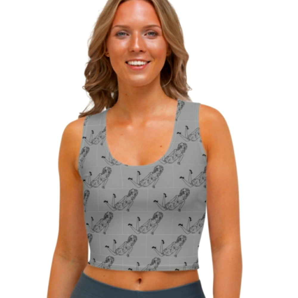 Sky Captain Blocks Crop Top